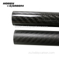 Custom 3K ecwebezelayo twill finish Carbon fibre tube